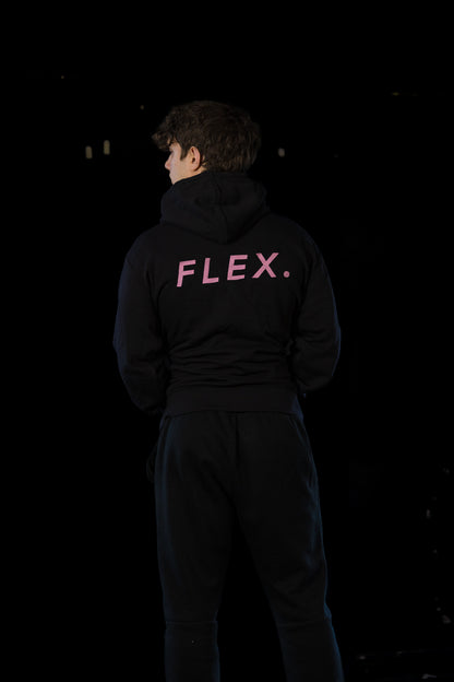 Black Flex Hoodie - Pink thread