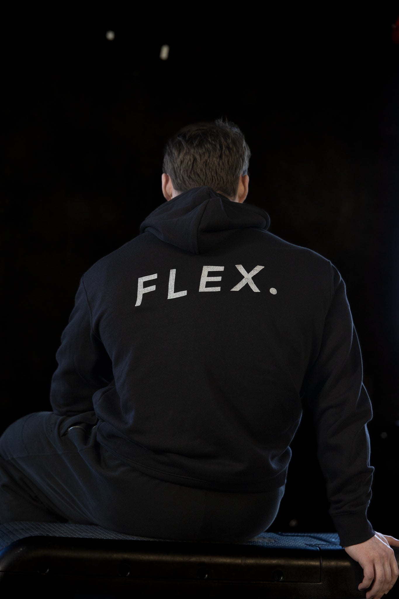 Black Flex hoodie - White thread