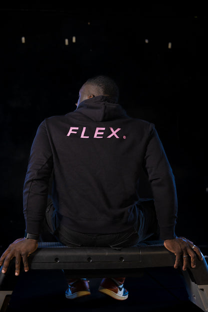 Black Flex Hoodie - Pink thread